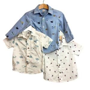 Carters's Set of 3 Short Sleeve Button Down Shirts Different Prints 18M